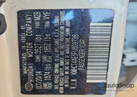 2015 Hyundai Accent Gls z USA, uszkodzony, nr VIN KMHCT4AE5FU809738